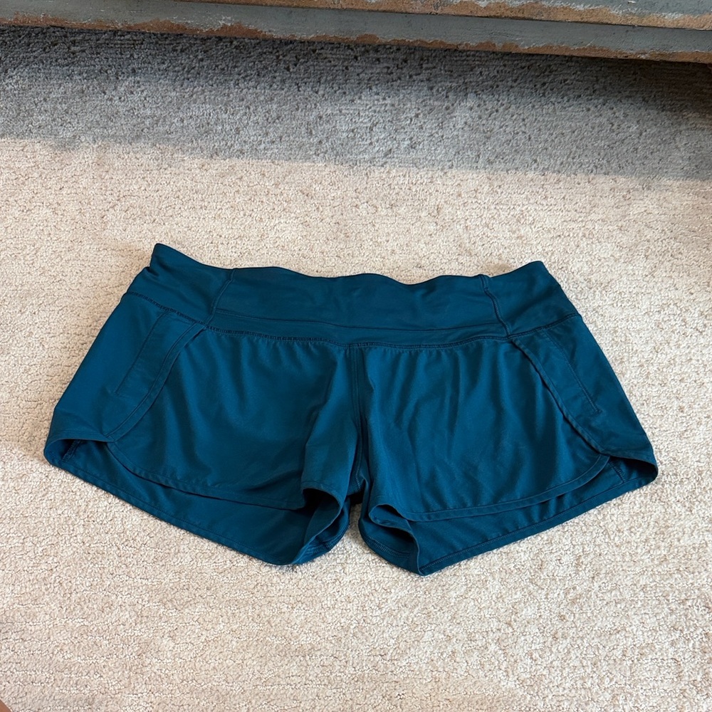 lululemon athletica Women’s Speed Up 2.5” Teal Athletic Shorts size 10